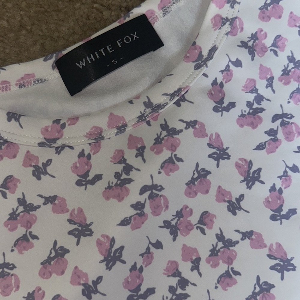 SET TOP AND SHORTS stay sweet pink roses white fox - Picture 6 of 6